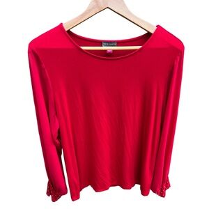 Vince Camuto Long sleeve Studded Blouse Red Size X-large